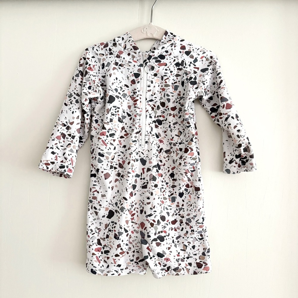 Current Tyed - infant 6 month bathing suit. Sunsuit, Blake, Terrazzo, UPF 50